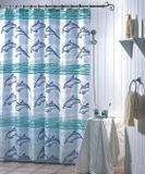 MSV Polyester douchegordijn 180 x 200 cm zilver