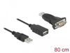 Delock Adaptateur USB 2.0 Type-A vers 1 x Série RS-232 D-Sub 9 broches mâle avec écrous