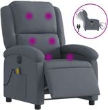 vidaXL Massagestoel elektrisch verstelbaar fluweel donkergrijs