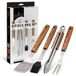 BonFeu Set de barbecue 4 pièces - Inox et Acacia - Set d'outils de barbecue