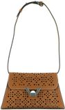 Coccinelle Leren Schoudertas Avondtas Dew Cow Perforation Cuir Bruine