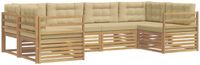 vidaXL - Hoek loungeset - 6 zitplekken - Polyester - Wit en Beige