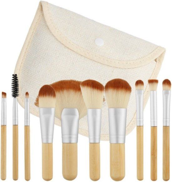 Make-up Brush Set Bamboo - 10pcs