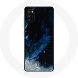 Maniacase Hoesje voor Samsung Galaxy A41 Veelkleurige rookwolken in blauw, grijs en zwart op zwarte achtergrond