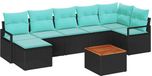 vidaXL Tuinbankenset 8 st Zwart poly rattan