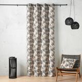 HomeMaison Rideau à motif palmier en tissu tissé - Bleu - Polyester