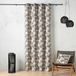 HomeMaison Rideau à motif palmier en tissu tissé - Bleu - Polyester