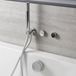 Narus Robinet de douche numérique thermostatique 2 voies avec douchette, remplisseur de baignoire avec trop-plein et bouchon de vidange à bouton-poussoir Chrome