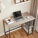 Vasagle Bureau, table d'ordinateur, bureau, avec 2 étagères à droite ou à gauche, 100 x 50 x 75 cm, pour bureau, salon, cadre en acier, design industriel, gris-noir vintage LWD046B02