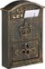 Merkloos Relaxdays Brievenbus Antiek - 42 x 28 x 10 cm - Met Slot - 2 Sleutels - Brons