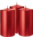 Wiedemann Cilinderkaars/stompkaars - 3x - metallic rood - 13 x 7 cm - 52 branduren