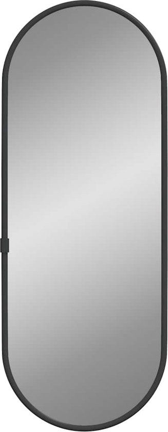 vidaXL Wandspiegel ovaal zwart 40x15 cm