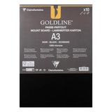 Clairefontaine 96815C Goldline Passepartout A3, 29,7 x 42 cm, 1,25 mm dik, 10 vellen met witte kern, zwart, ideaal voor het inlijsten