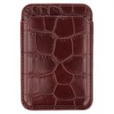 Selencia Croco Pashouder geschikt voor MagSafe - Wallet Kaarthouder - Burgundy
