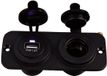 Talamex Cadre double à chasse d'eau noir avec USB 2.4A et 12V