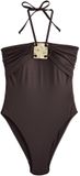 Next Dames Bandeau Badpak met Hardware - Chocolate Brown