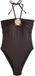 Next Dames Bandeau Badpak met Hardware - Chocolate Brown
