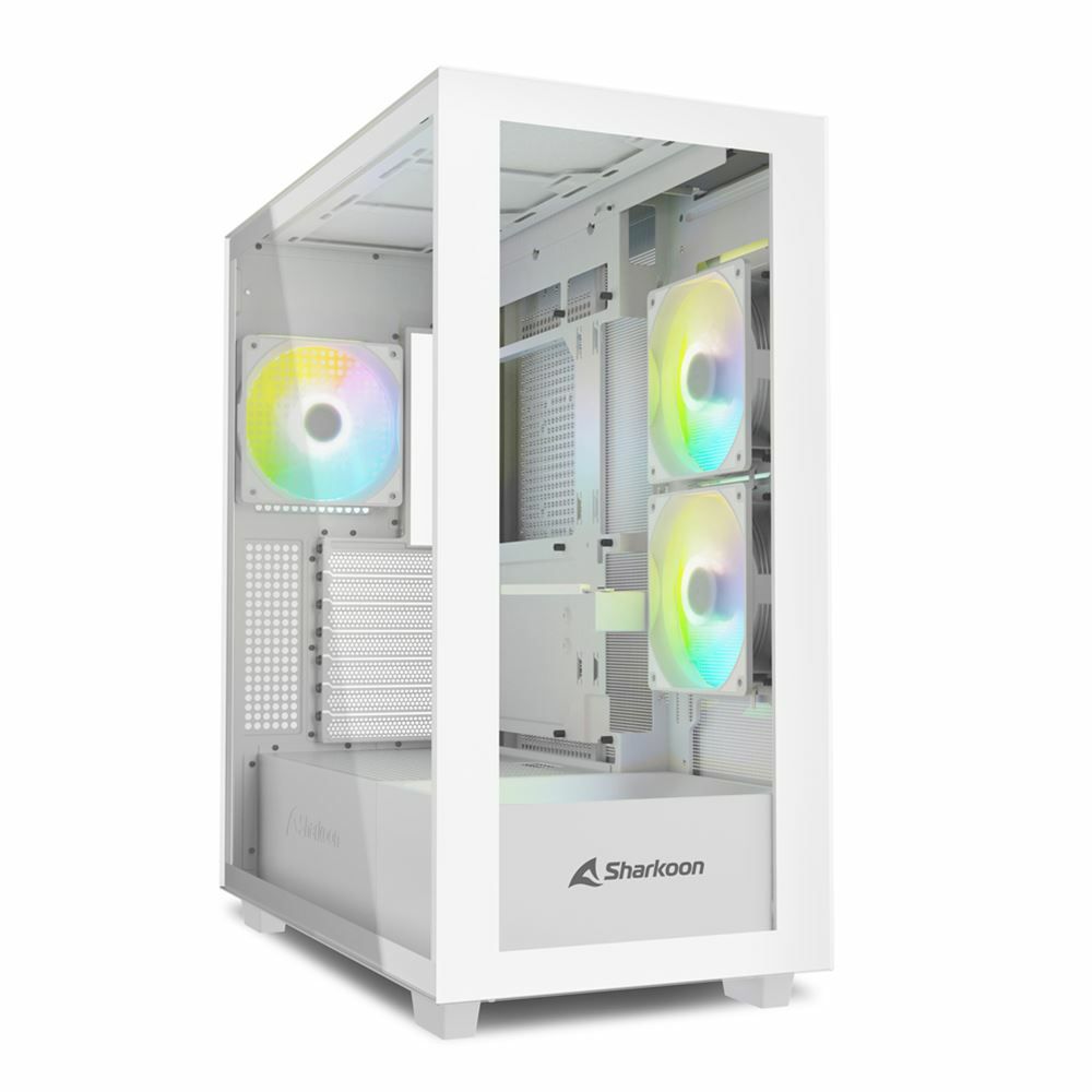 Sharkoon Rebel C60 Midi Tower White - Gaming PC Case - RGB