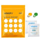 wisedry 10 gram x 30 verpakkingen silicagel zakjes met oranje kralen vochtindicator vochtvreter voor luchtdehydrator, levensmiddelenkwaliteit
