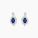 Boucles d'oreilles puces Angelika or blanc saphir et diamant