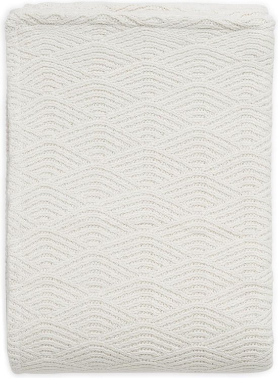 Jollein Gebreide deken River gebreid cream white koraalvlies 75 x 100 cm - Beige Multicolor