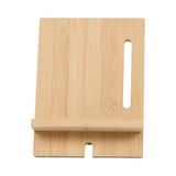 BE MIX - XL Smartphone & Tablet Houder - Natuurlijk Bamboe Hout - 2 Verstelbare Standen - Geïntegreerd Kabelbeheer - Bureau & Thuis Organisatie - Bruin