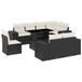 vidaXL 9-delige loungeset met kussens, polyrattan, zwart