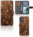 B2Ctelecom Book Case voor Motorola Moto G62 5G Wooden Cubes