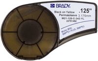 Brady M21-125-C-342-YL, Zwart, Geel, Niet-klevend printerlabel, Polyolefine, RoHS, BMP21-PLUS, BMP21, 5,969 mm