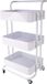 Unyqoos® Trolley multifonctionnelle à trois niveaux pour cuisine, salle de bain et bureau avec roues et poignée de poussée