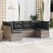 Maison Exclusive - Ensemble de jardin pour le jardin, composé de 6 pièces et coussins, en polyrotin gris clair