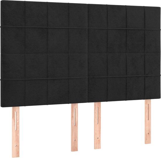 vidaXL Hoofdbord Zwart Fluweel 144x5x118/128 cm
