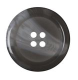6 Bol Kunststofknopen van kunsthoorn, rond, 23 mm, met 4 gaten, ideaal voor jassen, jacks, vesten, grijs, 6 stuks (36 l)