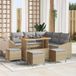 Maison Exclusive - Salon de jardin, 9 pièces, en polyrotin beige