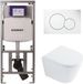 QeramiQ Dely Toiletset - Geberit UP320 inbouwreservoir - met Burda frame - witte bedieningsplaat - softclose toilet zitting - glans wit