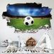 Stickers Trompe L'Oeil Trou Dans Le Mur - Football - 50 x 80 cm