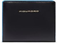 PIQUADRO Leren Portemonnee Blue Square Women´s Bifold Wallet RFID Rood