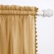 Elegant Comfort Semi-doorschijnende gordijnen met pompon, kwastjes met roedetunnel van 5 cm, effen gordijnen voor woonkamer, slaapkamer, pakket van 2, 152,5 x 213 cm (b x l), goudkleurig