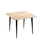 HAKU Bijzettafel massief hout acacia metaal zwarte salontafel sofatafel - Maat: B 55 cm x H 46 cm x D 55 cm, Stijl: Modern