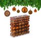 Relaxdays Kerstballen - Set van 150 - Mat, Glanzend, Glitters - Plastic - ∅ 3, 4, 6 cm - Oranje