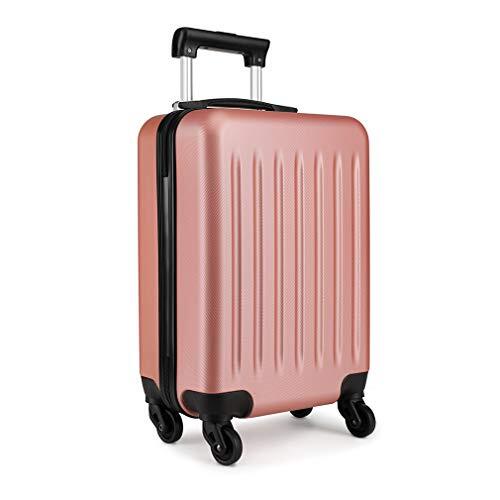 Kono Koffer reiskoffer trolley harde schaal ABS bagage 4 wielen spinner rolkoffer, nude, 19'', Ga verder