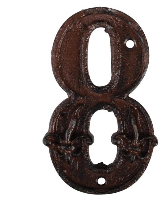 Esschert Design Huisnummer 8 - Gietijzer - Bruin