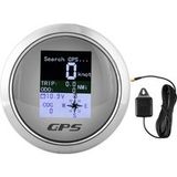 Ej.life - 85mm Acier inoxydable Marine GPS Speedometer, Jauge de vitesse automatique pour bateau, Digital Speedometer étanche pour voitures, navires, yachts, camions, motos (Blanc)