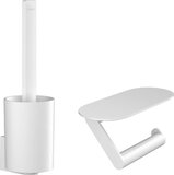 Hansgrohe WallStoris Toilet Set - White - Brush and Toilet Roll Holder