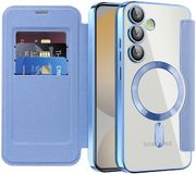 Techsuit Hoesje geschikt voor Samsung Galaxy S24 FE - SmartMag Book Wallet Case - Geschikt voor MagSafe - Lichtblauw
