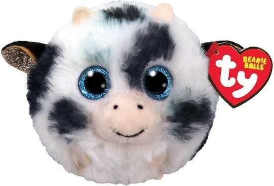 TY Teeny Puffies Knuffel Koe Moophy 10 cm - Blauw