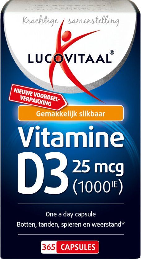 Lucovitaal Vitamine D3 25 mcg - 365 Capsules