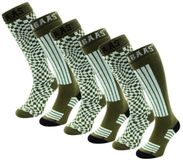 Poederbaas Skisokken - 6 paar - Olive Green - Maat 39/42