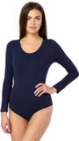 Merry Style Dames Body - Bodysuit - Lange Mouwen - Katoen - MS-KS-BD900 - Donkerblauw - L
