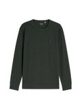 Tom Tailor - T-shirt met lange mouwen en logobadge - Maat XXL - Darkest Olive